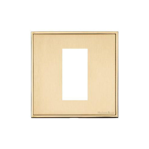 Executive Range-Satin Brass-1 Module Euro Plate