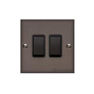Richmond Elite Range Matt Bronze Switches & Sockets, LP9 - 2 Gang Rocker Switch by Heritage Brass By M-Marcus