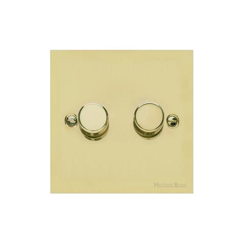 Richmond Elite Range Satin Brass Switches & Sockets, LP44 - 2 Gang Dimmer 250 watts (Compatible with halogen/ incandescent bulbs) by Heritage Brass By M-Marcus