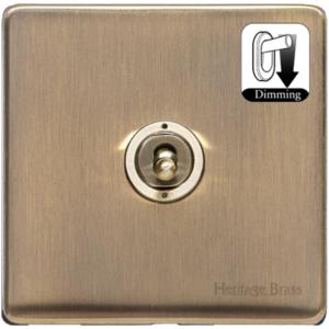 Studio Range Antique Brass Switches & Sockets, Y91 - 1 Gang Dimming Toggle Switch by Heritage Brass By M-Marcus