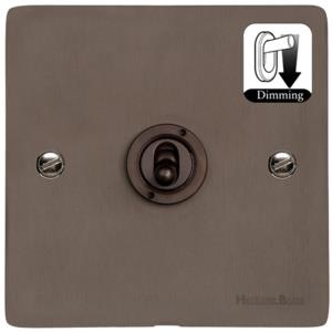 Elite Flat Plate Range Matt Bronze Switches & Sockets, T09 - 1 Gang Dimming Toggle Switch by Heritage Brass By M-Marcus