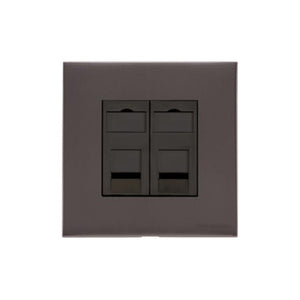 Windsor Range Matt Bronze Switches & Sockets, WN9 - 2 Gang CAT6 by Heritage Brass By M-Marcus