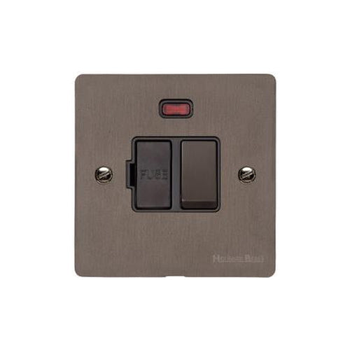 Heritage Brass Stylist Bronze Flat Plate - Round Edge - Switched Spur with Neon (13 Amp) - Type L9 by Heritage Brass By M-Marcus