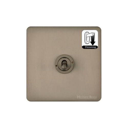 Vintage Range Aged Pewter Switches & Sockets, XAP - 1 Gang Dimming Toggle Switch by Heritage Brass By M-Marcus
