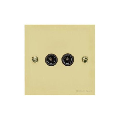 Richmond Elite Range Satin Brass Switches & Sockets, LP44 - TV/FM Diplexed Socket by Heritage Brass By M-Marcus