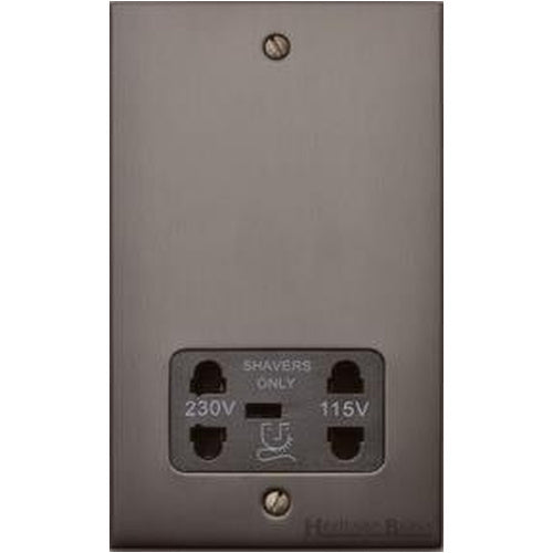 Richmond Elite Range Matt Bronze Switches & Sockets, LP9 - Shaver Socket Output Voltage 110/240V by Heritage Brass By M-Marcus