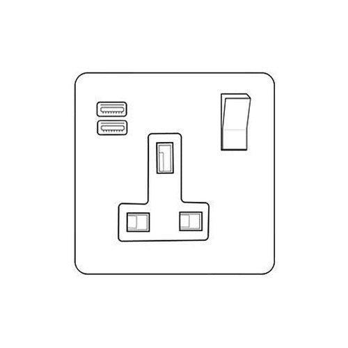 Richmond Elite Range Matt Bronze Switches & Sockets, LP9 - 1G 13A Socket with USB-A+C by Heritage Brass By M-Marcus