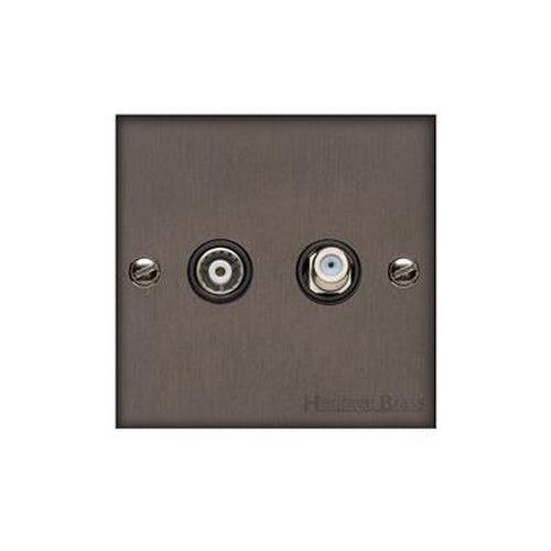 Richmond Elite Range Matt Bronze Switches & Sockets, LP9 - TV/Satellite Socket by Heritage Brass By M-Marcus