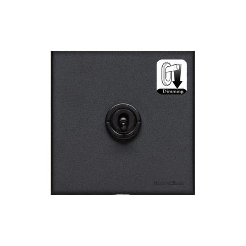 Windsor Range Matt Black Switches & Sockets, WBK - 1 Gang Dimming Toggle Switch by Heritage Brass By M-Marcus