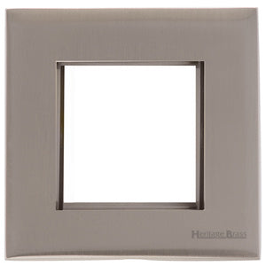 Windsor Range Satin Nickel Switches & Sockets, WN5 - 2 Module Euro Plate by Heritage Brass By M-Marcus