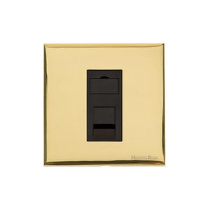 Windsor Range Polished Brass Switches & Sockets, WN1 - 1 Gang CAT6 by Heritage Brass By M-Marcus