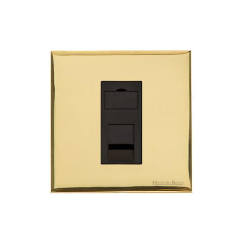 Windsor Range Polished Brass Switches & Sockets, WN1 - 1 Gang CAT6 by Heritage Brass By M-Marcus