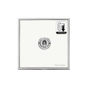 Executive Range Matt White with Polished Chrome Switches & Sockets, EX20 - 1 Gang Dimming Toggle Switch by Heritage Brass By M-Marcus