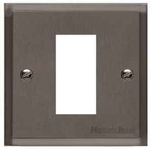 Elite Stepped Plate Range Matt Bronze Switches & Sockets, S09 - 1 Module Euro Plate by Heritage Brass By M-Marcus