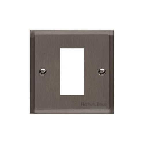 Elite Stepped Plate Range Matt Bronze Switches & Sockets, S09 - 1 Module Euro Plate by Heritage Brass By M-Marcus