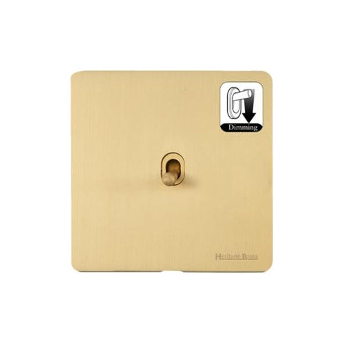 Studio Range Satin Brass Switches & Sockets, Y44 - 1 Gang Dimming Stockholm Toggle by Heritage Brass By M-Marcus