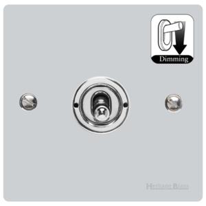 Elite Flat Plate Range Polished Chrome Switches & Sockets, T02 - 1 Gang Dimming Toggle Switch by Heritage Brass By M-Marcus