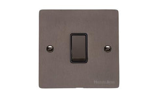 Heritage Brass Stylist Bronze Flat Plate - Round Edge - 20A Double Pole Switch