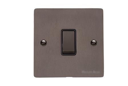 Heritage Brass Stylist Bronze Flat Plate - Round Edge - 20A Double Pole Switch