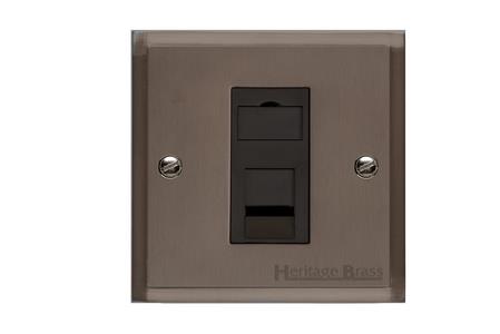 Elite Stepped Plate Range Matt Bronze Switches & Sockets, S09 - 1 Gang RJ45 by Heritage Brass By M-Marcus