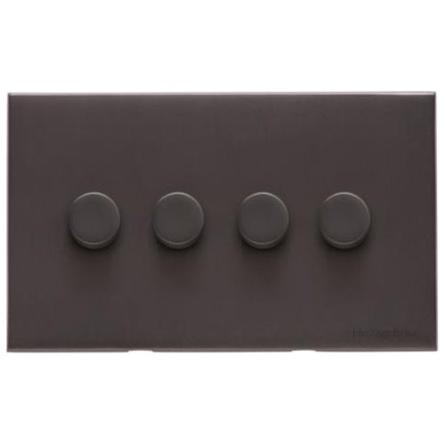 Windsor Range Matt Bronze Switches & Sockets, WN9 - 4 Gang TED Dimmer (Compatible with LED Lamps) by Heritage Brass By M-Marcus