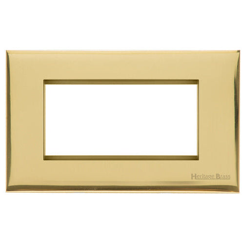 Windsor Range Polished Brass Switches & Sockets, WN1 - 4 Module Euro Plate by Heritage Brass By M-Marcus