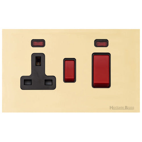 Windsor Range Polished Brass Switches & Sockets, WN1 - 45A Cooker Unit + 13A Socket by Heritage Brass By M-Marcus