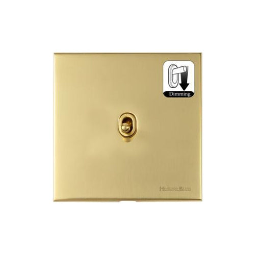 Windsor Range Polished Brass Switches & Sockets, WN1 - 1 Gang Dimming Stockholm Toggle by Heritage Brass By M-Marcus