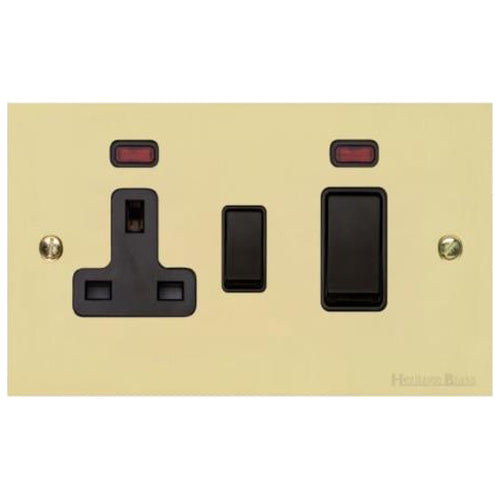Richmond Elite Range Satin Brass Switches & Sockets, LP44 - 45A Cooker Unit + 13A Socket by Heritage Brass By M-Marcus