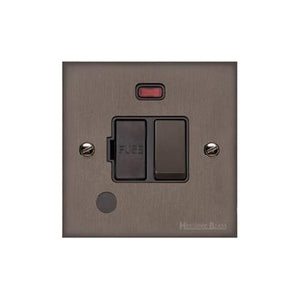 Heritage Brass Stylist Bronze Low Profile Plate - Square Edge - Switched Spur with Neon + Cord (13 Amp) -Type RL9 by Heritage Brass By M-Marcus