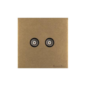 Windsor Range Aged Brass Switches & Sockets, WN50 - TV/FM Diplexed Socket by Heritage Brass By M-Marcus