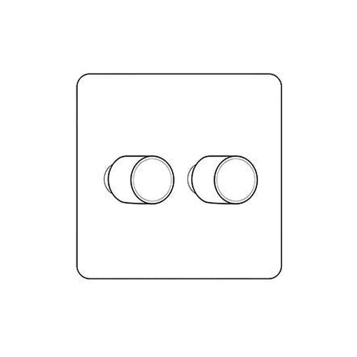 Vintage Range Satin Copper (Project Finish) 2 Gang TED Dimmer (Compatible with LED Lamps) by Heritage Brass By M-Marcus