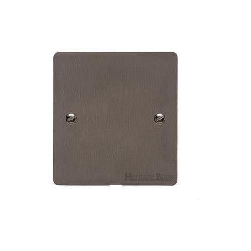 Elite Flat Plate Range Matt Bronze Switches & Sockets, T09 - Single Blank Plate by Heritage Brass By M-Marcus