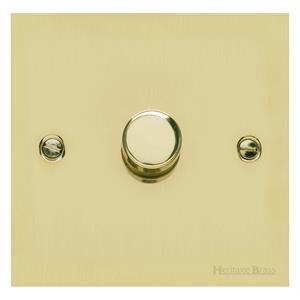 Richmond Elite Range Satin Brass Switches & Sockets, LP44 - 1 Gang Dimmer 250 watts (Compatible with halogen/ incandescent bulbs) by Heritage Brass By M-Marcus
