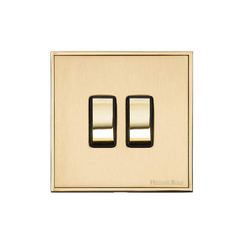 Executive Range-Satin Brass-2 Gang Switch (10 Amp)