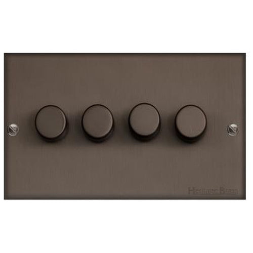 Richmond Elite Range Matt Bronze Switches & Sockets, LP9 - 4 Gang TED Dimmer (Compatible with LED Lamps) by Heritage Brass By M-Marcus