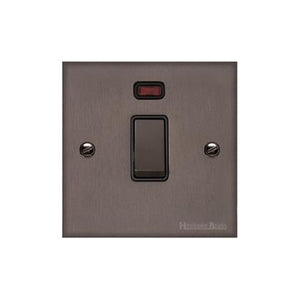 Heritage Brass Stylist Bronze Low Profile Plate - Square Edge - 20A Double Pole Switch with Neon -Type RL9 by Heritage Brass By M-Marcus