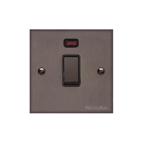 Heritage Brass Stylist Bronze Low Profile Plate - Square Edge - 20A Double Pole Switch with Neon -Type RL9 by Heritage Brass By M-Marcus