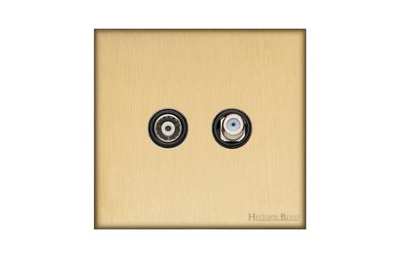 Windsor Range Matt Brass-TV/Satellite Socket