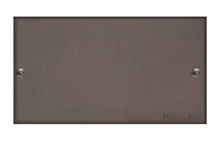 Heritage Brass Stylist Bronze Low Profile Plate - Square Edge - Double Blank Plate