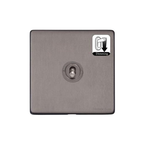 Vintage Range Satin Black Nickel Switches & Sockets, X66 - 1 Gang Dimming Toggle Switch by Heritage Brass By M-Marcus
