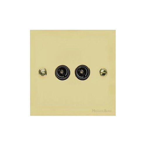 Richmond Elite Range Satin Brass Switches & Sockets, LP44 - 2 Gang TV Coaxial Socket by Heritage Brass By M-Marcus