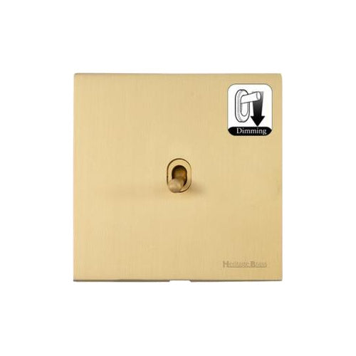 Windsor Range Satin Brass Switches & Sockets, WN44 - 1 Gang Dimming Stockholm Toggle by Heritage Brass By M-Marcus