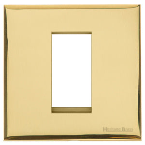Windsor Range Polished Brass Switches & Sockets, WN1 - 1 Module Euro Plate by Heritage Brass By M-Marcus