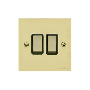 Richmond Elite Range Satin Brass Switches & Sockets, LP44 - 2 Gang Rocker Switch by Heritage Brass By M-Marcus
