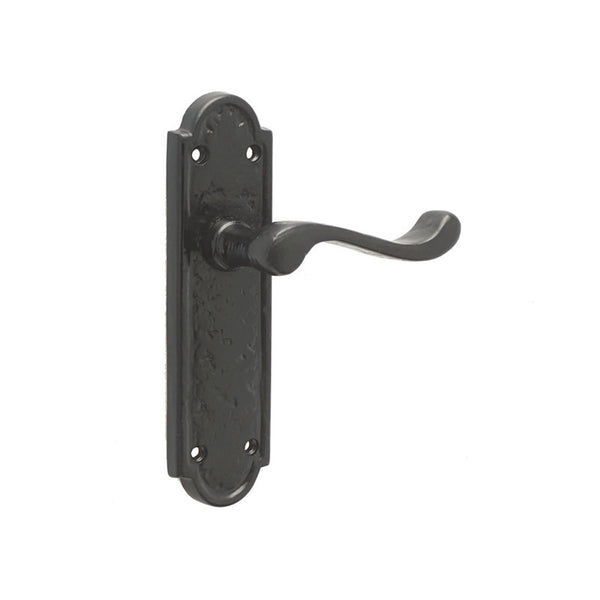 Frelan, Turnberry Suite Door Handle on Latchplate Black, Door Handles, Lever Handles On Latch Backplate