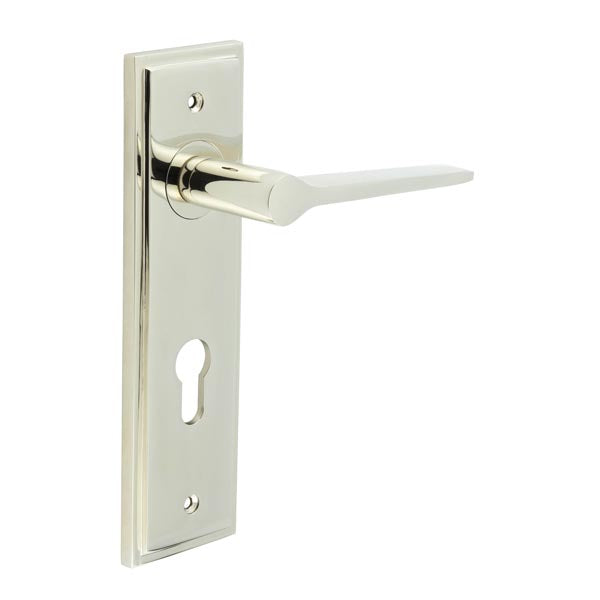 Burlington, Burlington Knightbridge Door Handle Din Euro Backplate, Door Handles, Burlington Knightbridge Door Handle Din Euro Backplate, Lever on Euro Lock Backplate