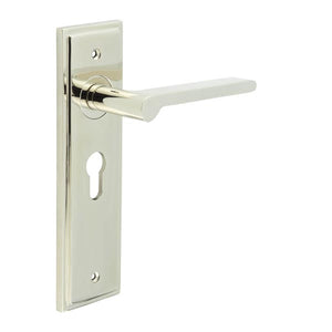 Burlington, Burlington Fitzrovia Door Handle Euro Backplate, Door Handles, Burlington Fitzrovia Door Handle Euro Backplate, Lever on Euro Lock Backplate