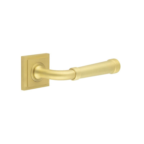 Burlington, Burlington Highgate Door Handles Square Stepped, Door Handles, Lever On Square Rose