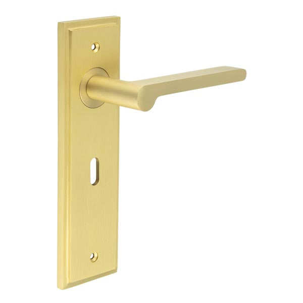 Burlington, Burlington Fitzrovia Door Handle Lock Backplate, Door Handles, Lever on Lock Backplate